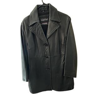 Studio Andrew Marc Wilson’s Leather Women Black Leather Blazer Style Jacket Sz L